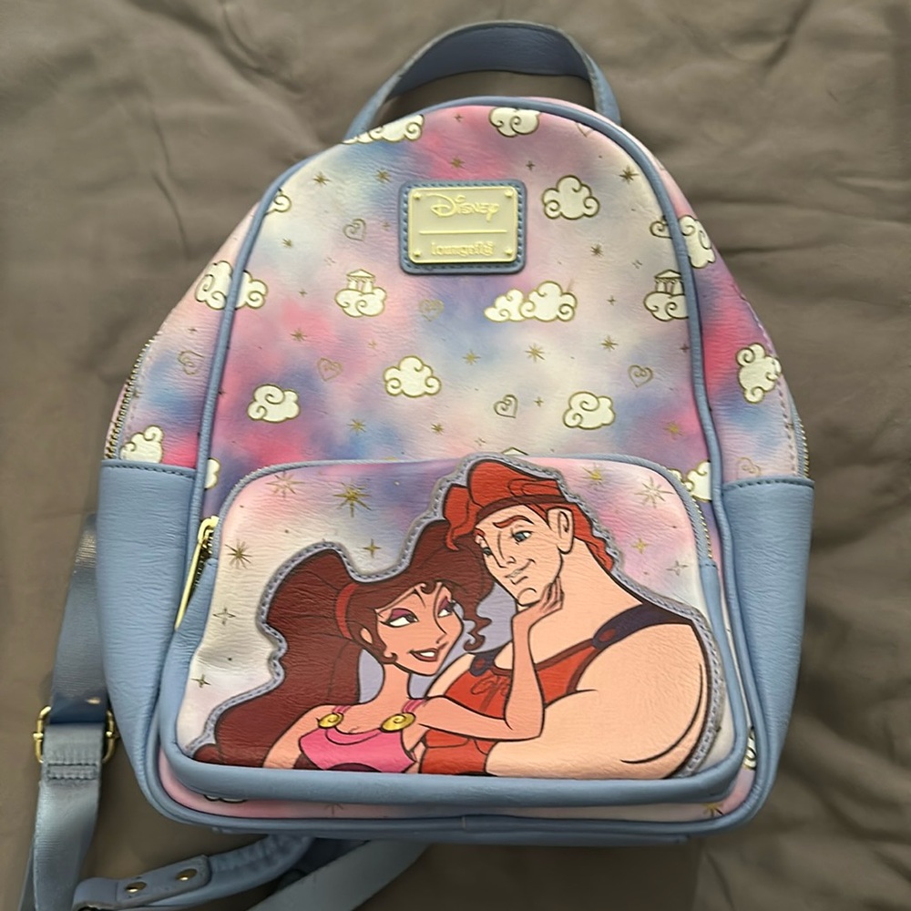 Hercules and megara loungefly pastel backpack